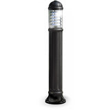 Sauro E27 1100mm Decorative Black Bollard with Aluminium Downward Louvre