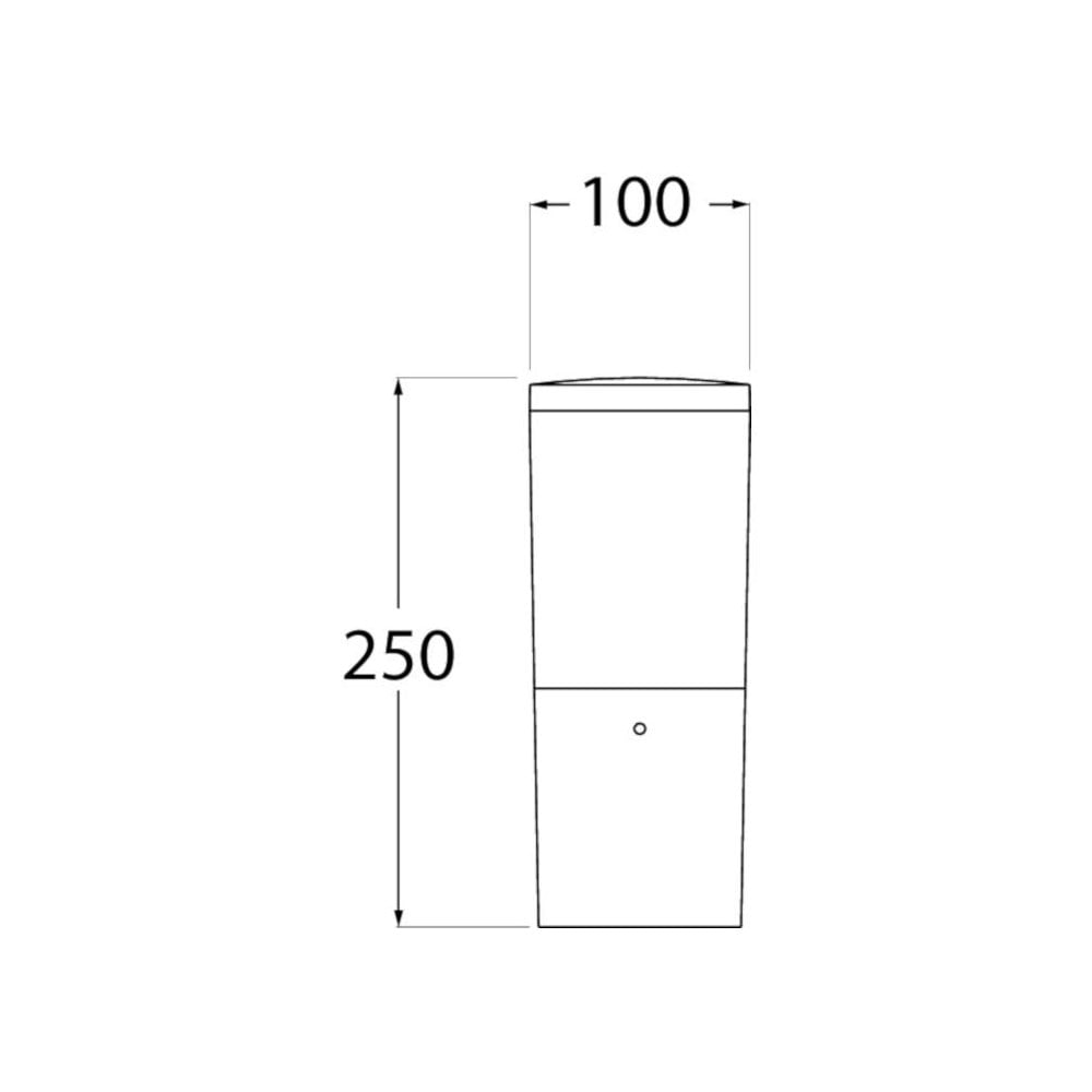 Carlo 250 Black 3.5W GU10 LED Landscape Bollard