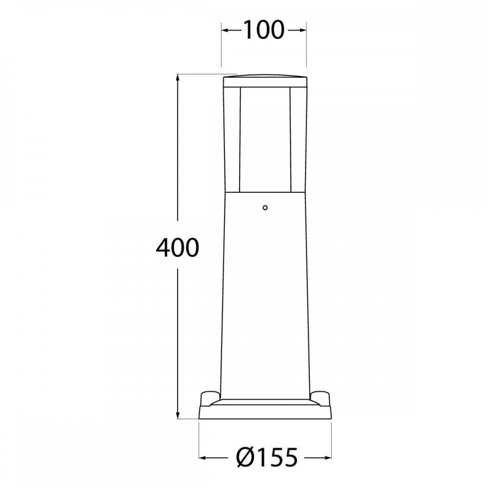 Carlo 400 Black LED Bollard with Frosted Diffuser – Contemporary 400mm GU10 Light
