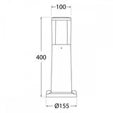 Carlo 400 Black LED Bollard with Frosted Diffuser – Contemporary 400mm GU10 Light