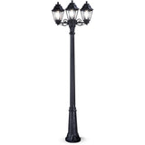 Anna Gigi-Bisso Triple Head Lantern Post - Classic Black Outdoor Lighting