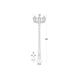 Anna Gigi-Bisso Triple Head Lantern Post - Classic Black Outdoor Lighting