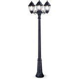 Anna Gigi-Bisso 3x6W LED Triple Head Hexagonal Lantern Post in Black