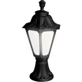 Black Classic Style 6W LED Hexagonal Pedestal Lantern with Clear Diffuser