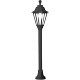 Classic Hexagonal Black Post Lantern with Clear Diffuser and E27 Lampholder
