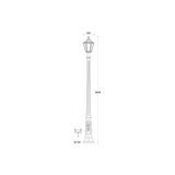 Rut Ricu Black 6W LED Hexagonal Post Lantern - Classic Style