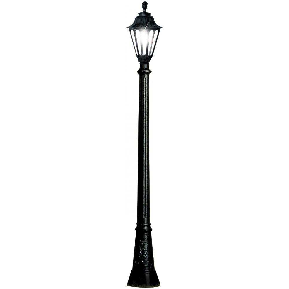 Rut Artu Classic Hexagonal Black Post Lantern with E27 Holder