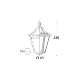 Elegant Noemi Black IP55 Hexagonal Lantern Head