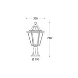 Elegant Black Noemi Lantern with Hexagonal Design & Pedestal