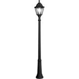 Noemi Ricu E27 Black Post Lantern - Classic Hexagonal Design