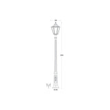 Noemi Ricu E27 Black Post Lantern - Classic Hexagonal Design