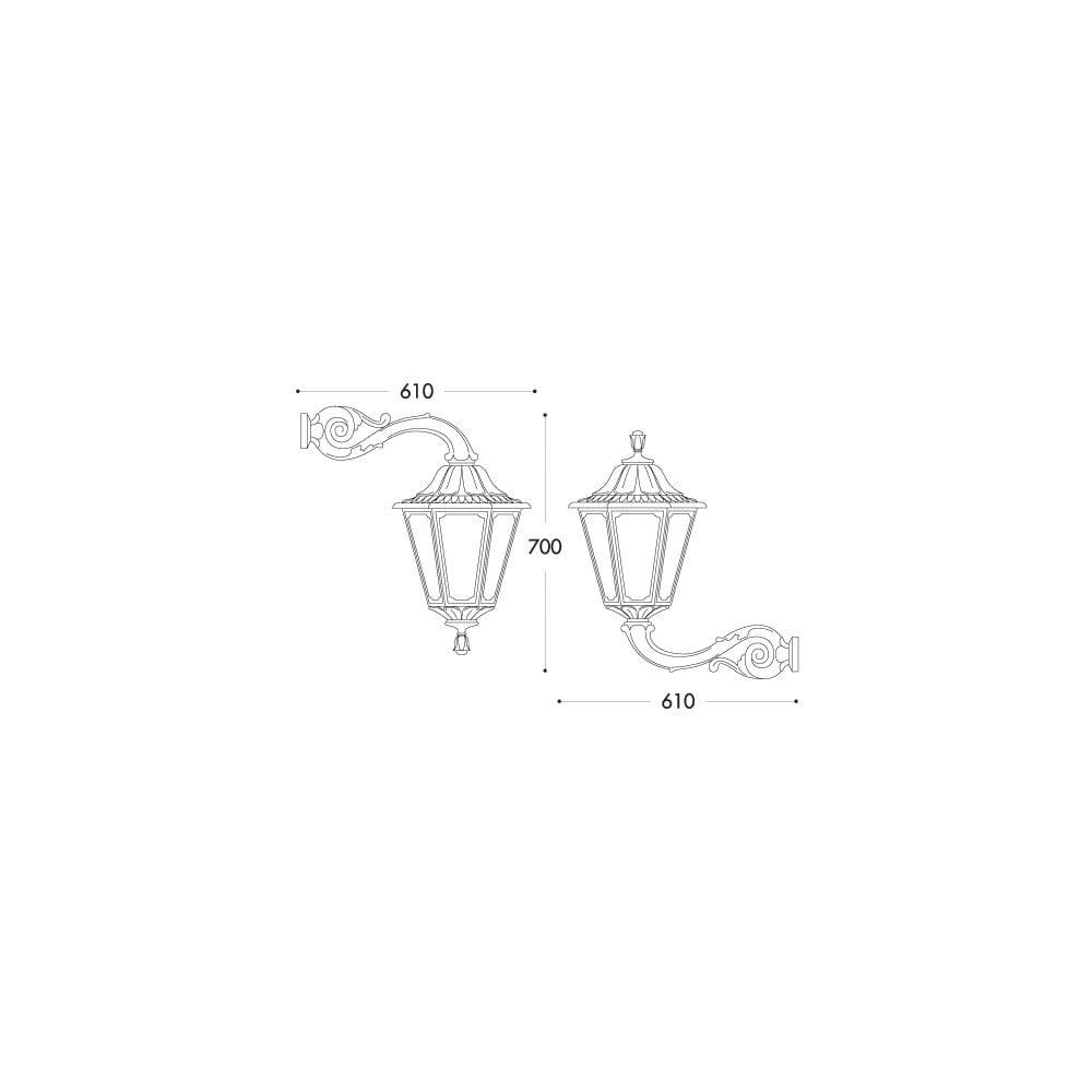 Noemi Adam Black E27 Classic Wall Lantern