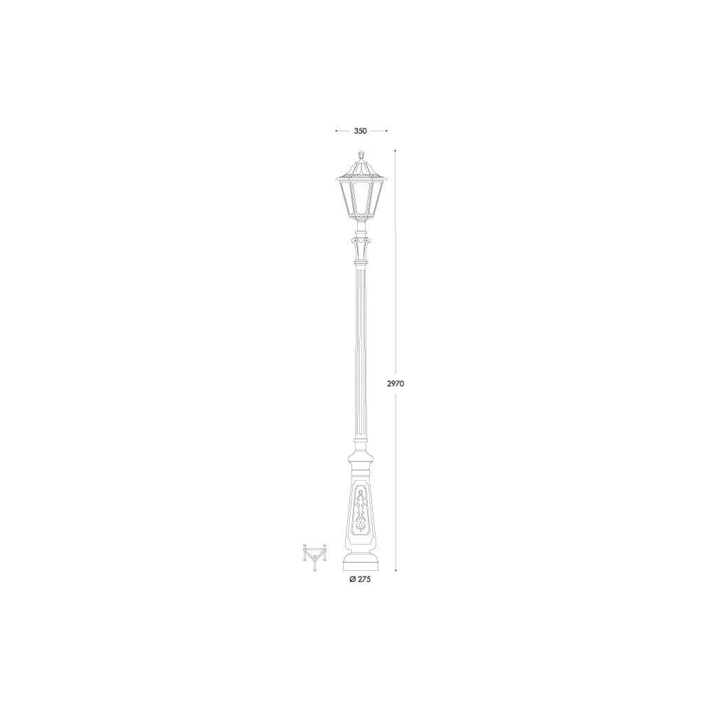 Noemi Nebo E27 Classic Outdoor Black Post Lantern