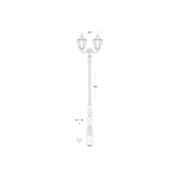 Noemi Tabor-Ofir Twin Hexagonal Lantern Post - Black E27 Fixture