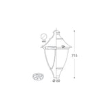 Gino 400 Urban Modern Black Lantern IP65 E27 With Black Louvre