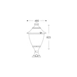 Contemporary Black Gino Lantern with Pedestal - IP65 E27 Holder