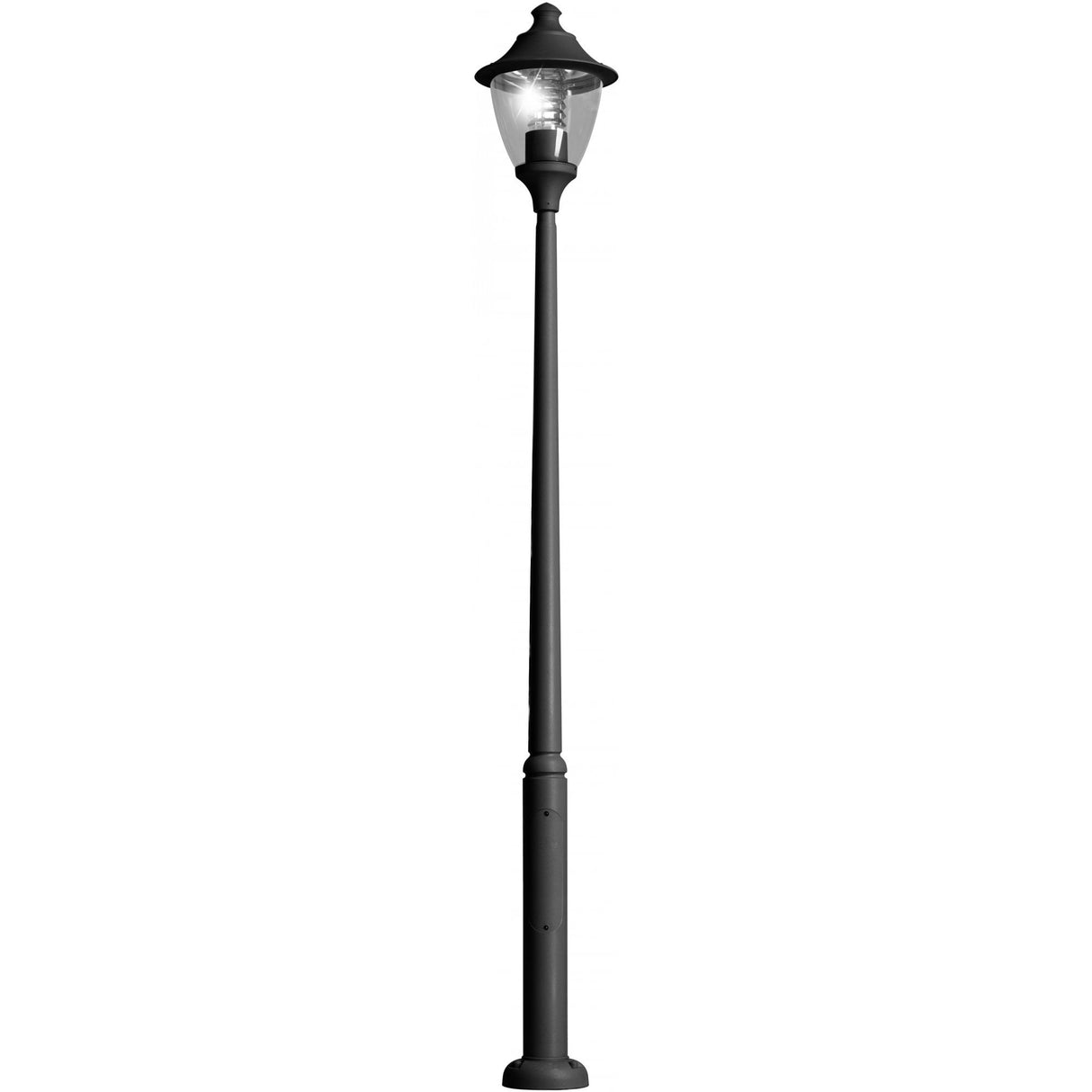 Gino 400 Ektor2500 Modern Urban Post Lantern, Black, IP65 E27