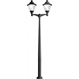 Gino 400 Akille 3.5m Contemporary Twin Head Outdoor Post Light