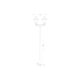 Gino 400 Akille 3.5m Contemporary Twin Head Outdoor Post Light