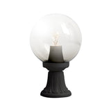 250mm Clear Globe Pedestal Light, 6W LED Warm White, Black - Classic Globe Collection