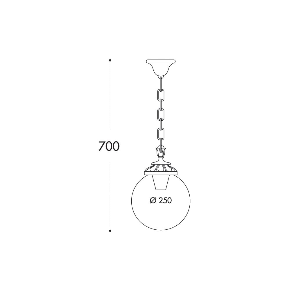 Globe 250 Sichem LED Pendant Light - Black Chain, 6W Warm White, Clear Diffuser
