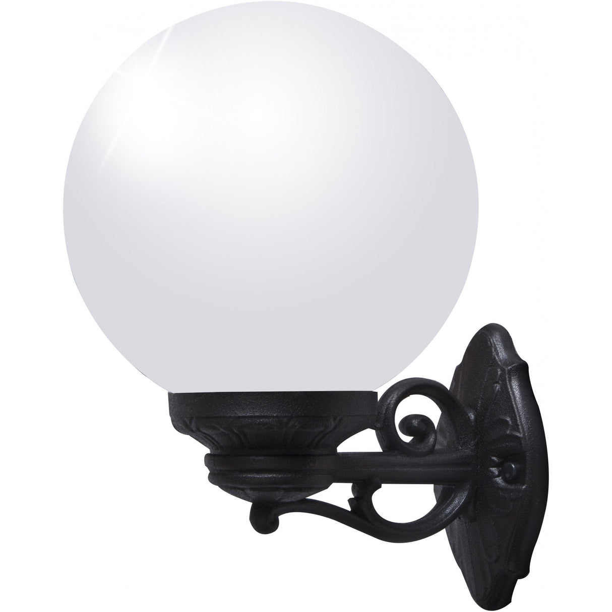 Globe 250 Bisso E27 Clear Wall Light with Black Bracket