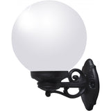Classic Black Outdoor Wall Light - Globe 250 Bisso 6W LED Clear