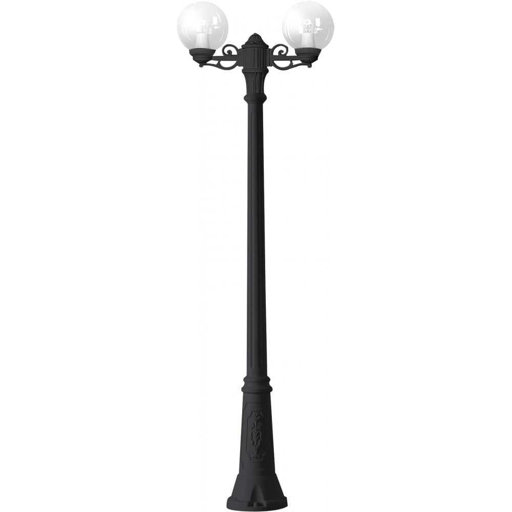 Gigi Bisso Twin Head Black LED Post with Dual 6W E27 Bulbs - Classic Globe Collection