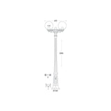 Globe 250 Gigi-Bisso E27 Dual Light Black Post Lamp