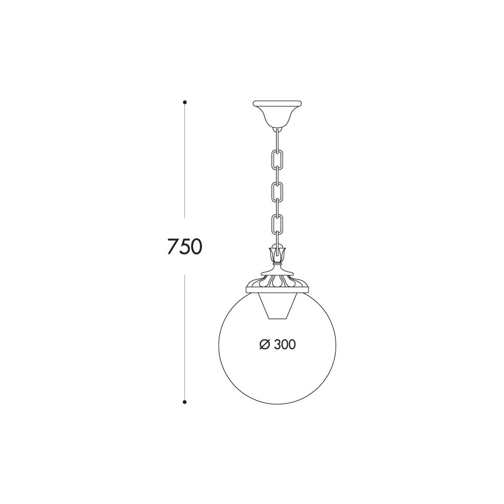 Globe 300 Sichem E27 Clear Chain Fixture - Black
