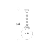 Globe 300 Sichem E27 Opal Pendant – Black