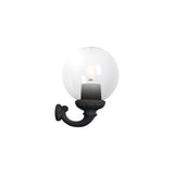 Globe 300 Ofir E27 Clear Outdoor Wall Light - Black