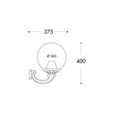 Opal Glow 300 Ofir E27 Black Wall Light