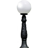 Elegant Outdoor Globe Lamp with Black Post - IP55 Rated, Clear Diffuser