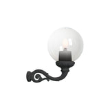 Modern Black IP65 Wall Light with Opal Globe and E27 Fitting