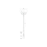 Elegant Triple Globe Black Lamp Post - IP65 Rated E27 Fitting