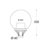 Classic Black Opal LED Globe 400 - 12W E27 Outdoor Light