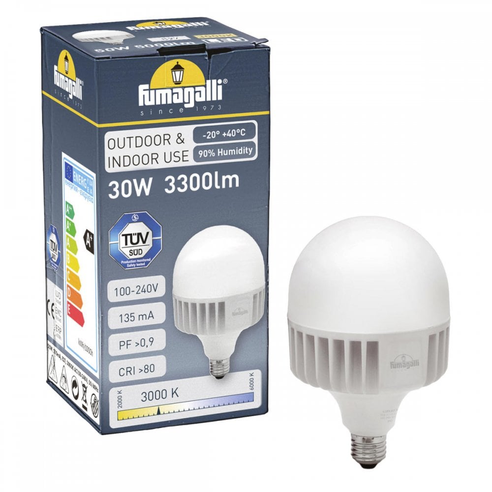 30W E27 LED High Output Bulb 4000K 3300 Lumens