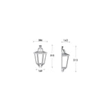 Daria E27 Classic Black Half Lantern - Large Size