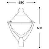 Beppe 400 Urban Modern Black LED Lantern Head with 50W E27 4K Cool White Light