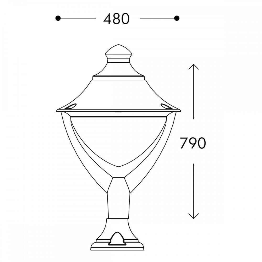 Beppe 400 Black 50W E27 High Power LED Lantern Head with Clear Diffuser
