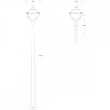 Urban Modern Beppe 400 High Power LED Post Lantern in Black