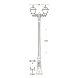 Golia Ricu-Bisso E27 Triple Head Black Lantern Post