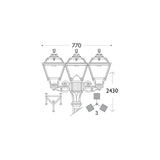 Golia Ricu-Bisso Black Triple Head Classic Post Lantern