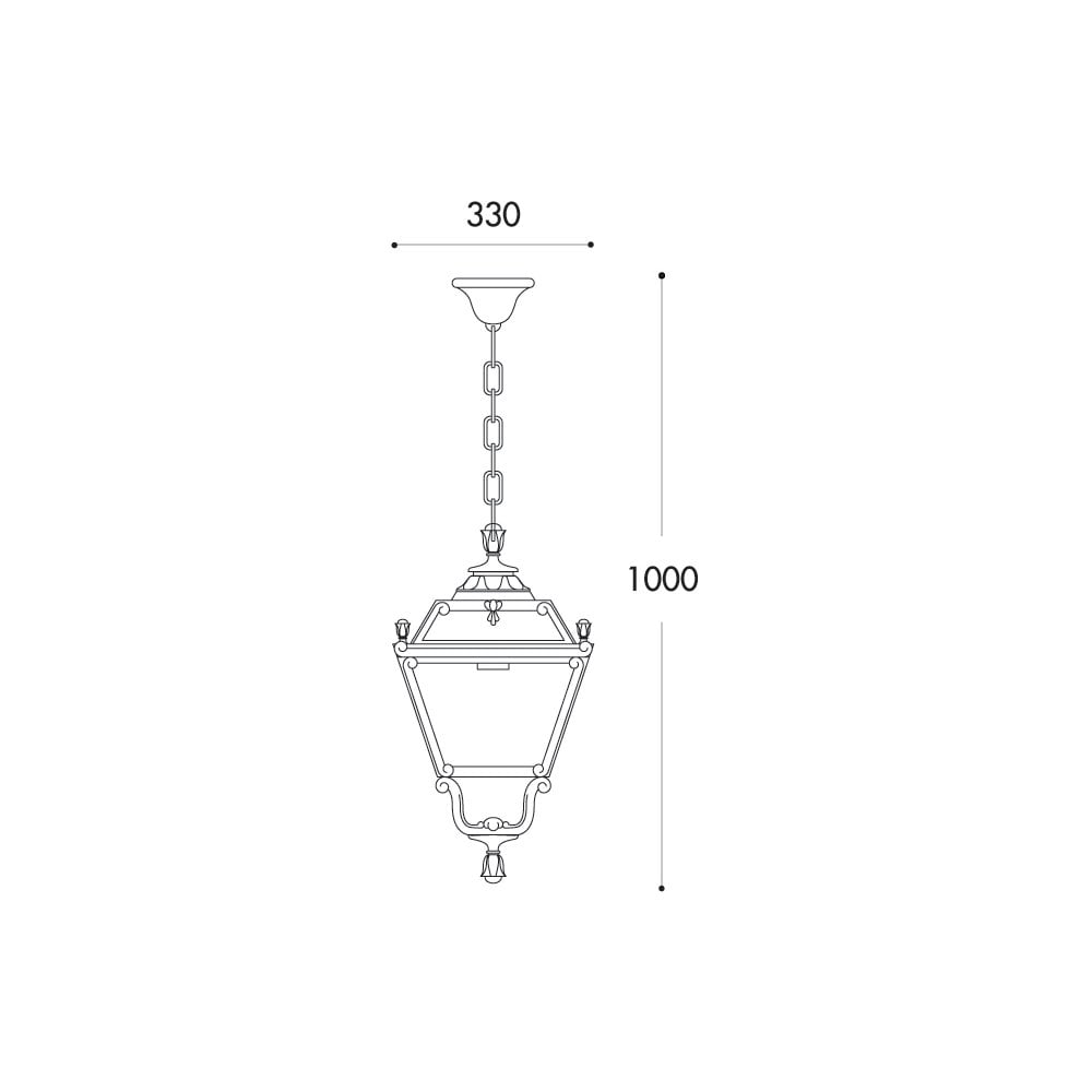 Sichem Classic Black Lantern with Chain - E27 Lampholder