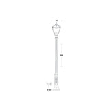 Tobia Ricu Classic Black E27 Outdoor Post Lantern