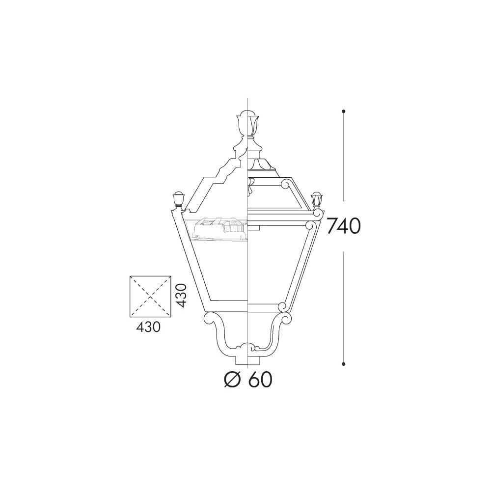 Elegant Elia IP55 Black Classic Outdoor Lantern