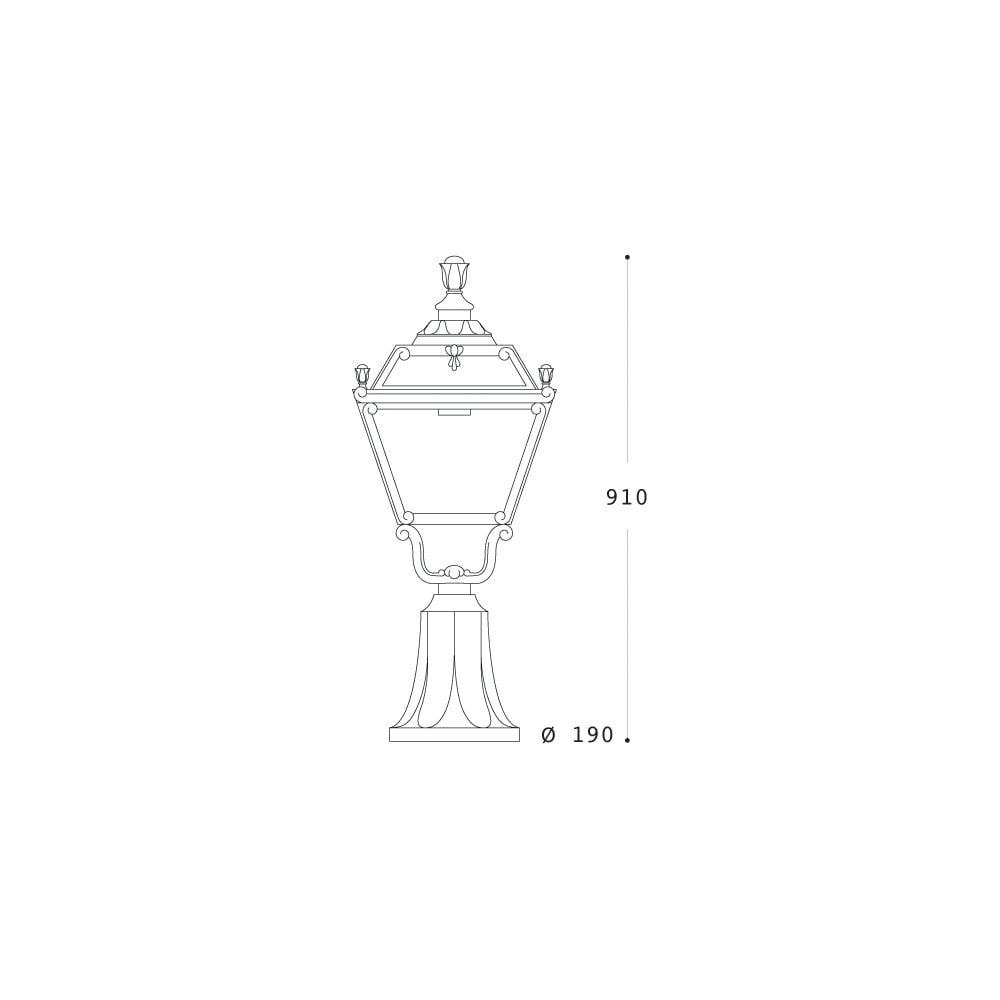 Elia Classic Black Pedestal Lantern with E27 Holder
