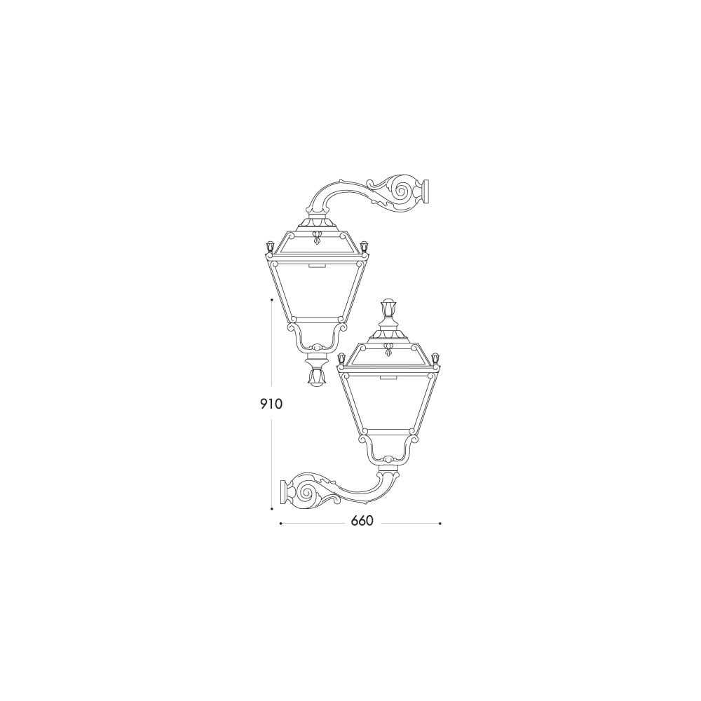 Elia Adam Classic Black Wall Lantern with E27 Holder