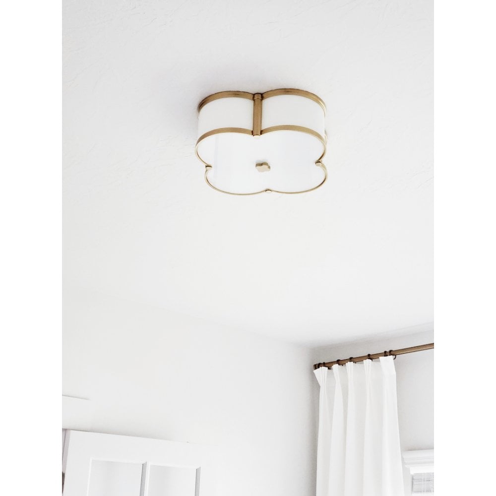 Chandler Aged Brass Quatrefoil Ceiling Fixture